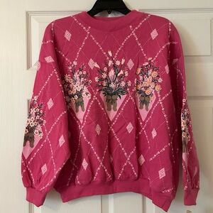 Vintage Spumoni Floral Pink Sweatshirt
